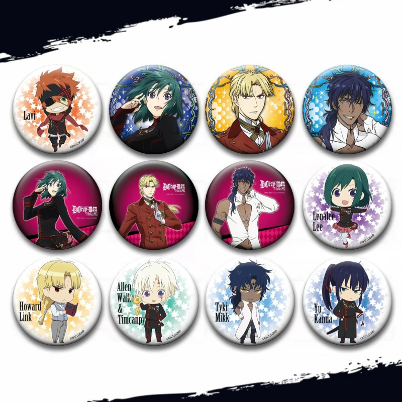 D.Gray-man-insignia redonda periférica de animé, broches de dibujos animados, alfileres de botón para bolsa, ropa, sombrero, decoración, accesorios de joyería, regalos de moda