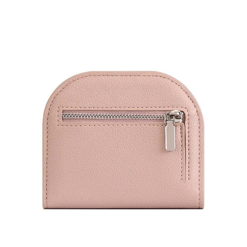 Ladies Short Wallet Litchi Pattern Original round Polka Dot Simple Elegance Foldable Large Capacity Coin Purse