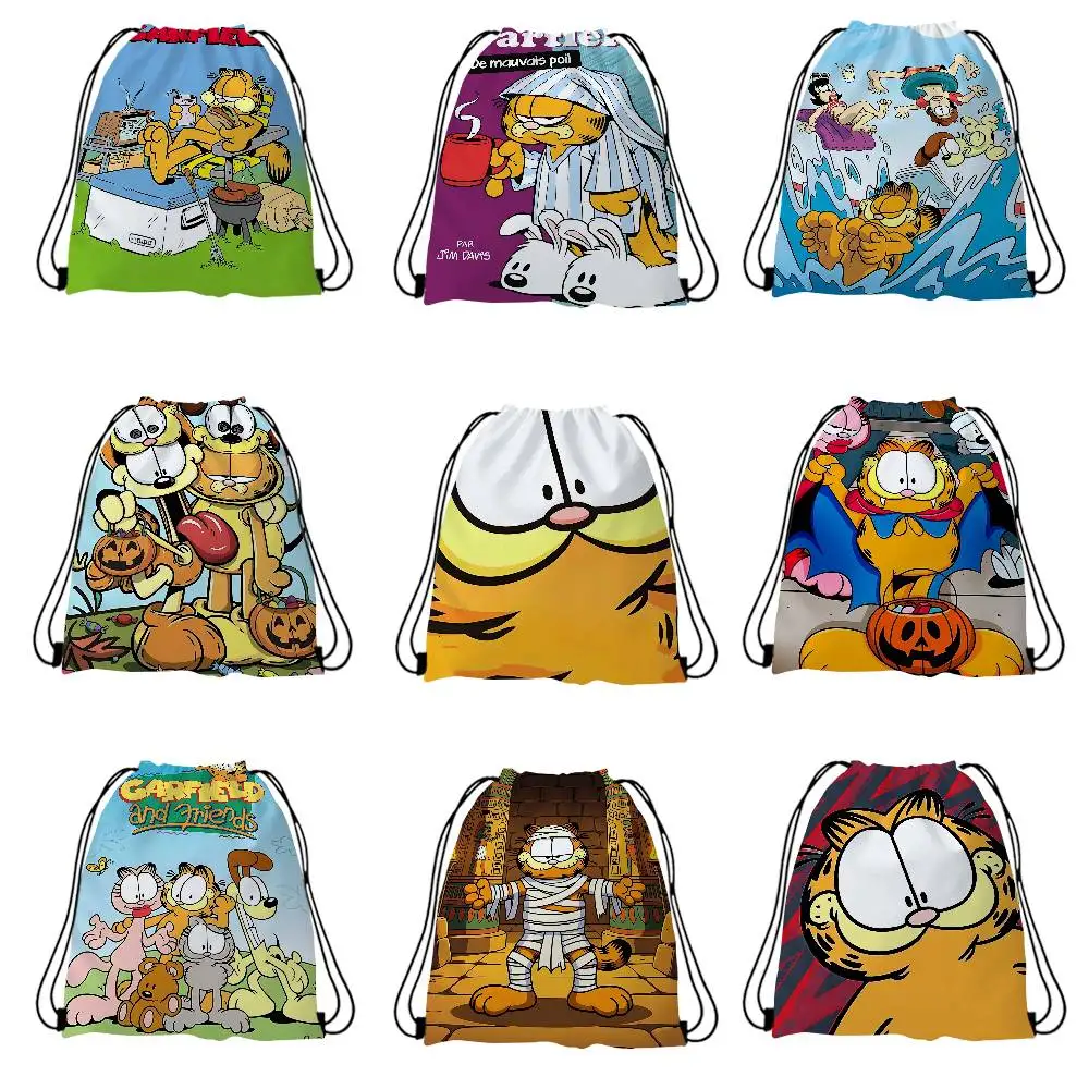 Mochila con cordón estampado Vintage de la película G-Garfield, bolsa de almacenamiento portátil para playa, Fitness, deportes, bolsa de tela para artículos diversos