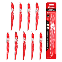 EZARC 3/6/9PCS Carbide Reciprocating Saw Blade R656HM & R956HM Endurance for Hard Wood and Metal Demolition 6TPI, 3pcs/Pack