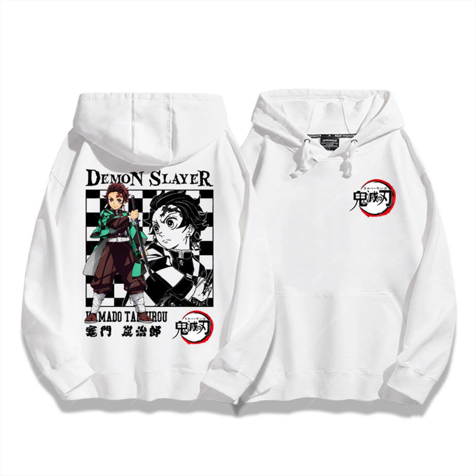 

New Hallyu Anime Demon Slayer Mens Sports Hoodie Men Women Casual Vintage Sweatshirt Oversize Male Hoodies Men Cool Streetwear