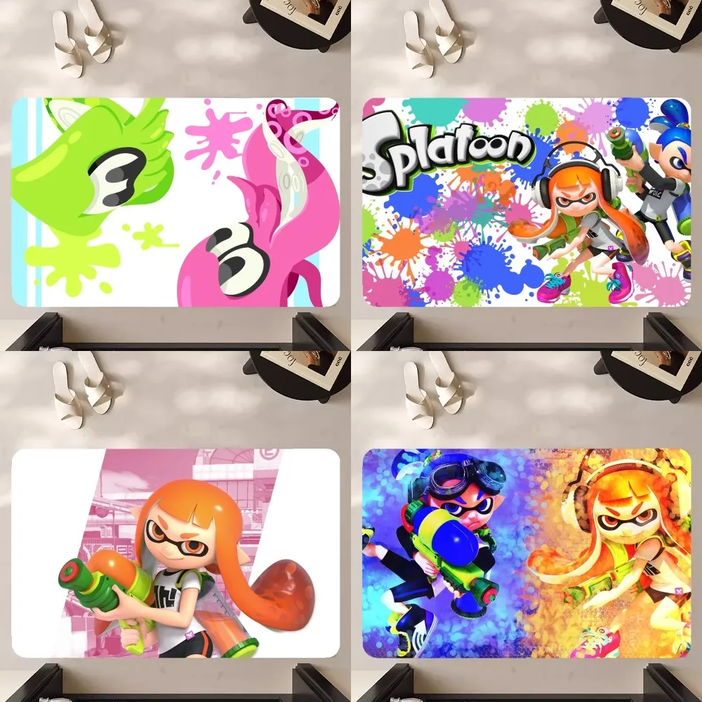 Game S-Splatoon  Floor Mat Anti-Slip Bathroom Kitchen Bedroom Living Room Entrance Rug Home Decor