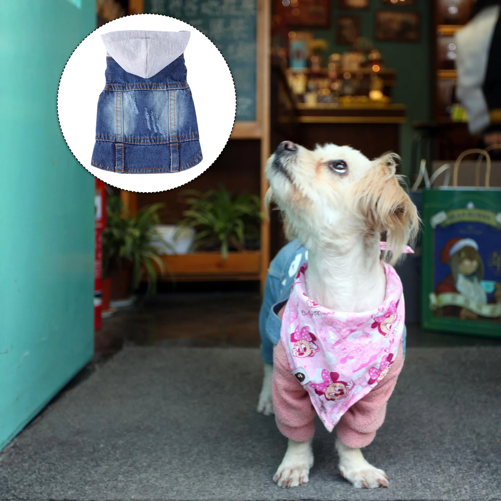 

Pet Vest Denim Jacket For Dogs Cats Spring Summer Autumn Fashion Retro Style Lapel Collar Button Closure Lightweight Sun