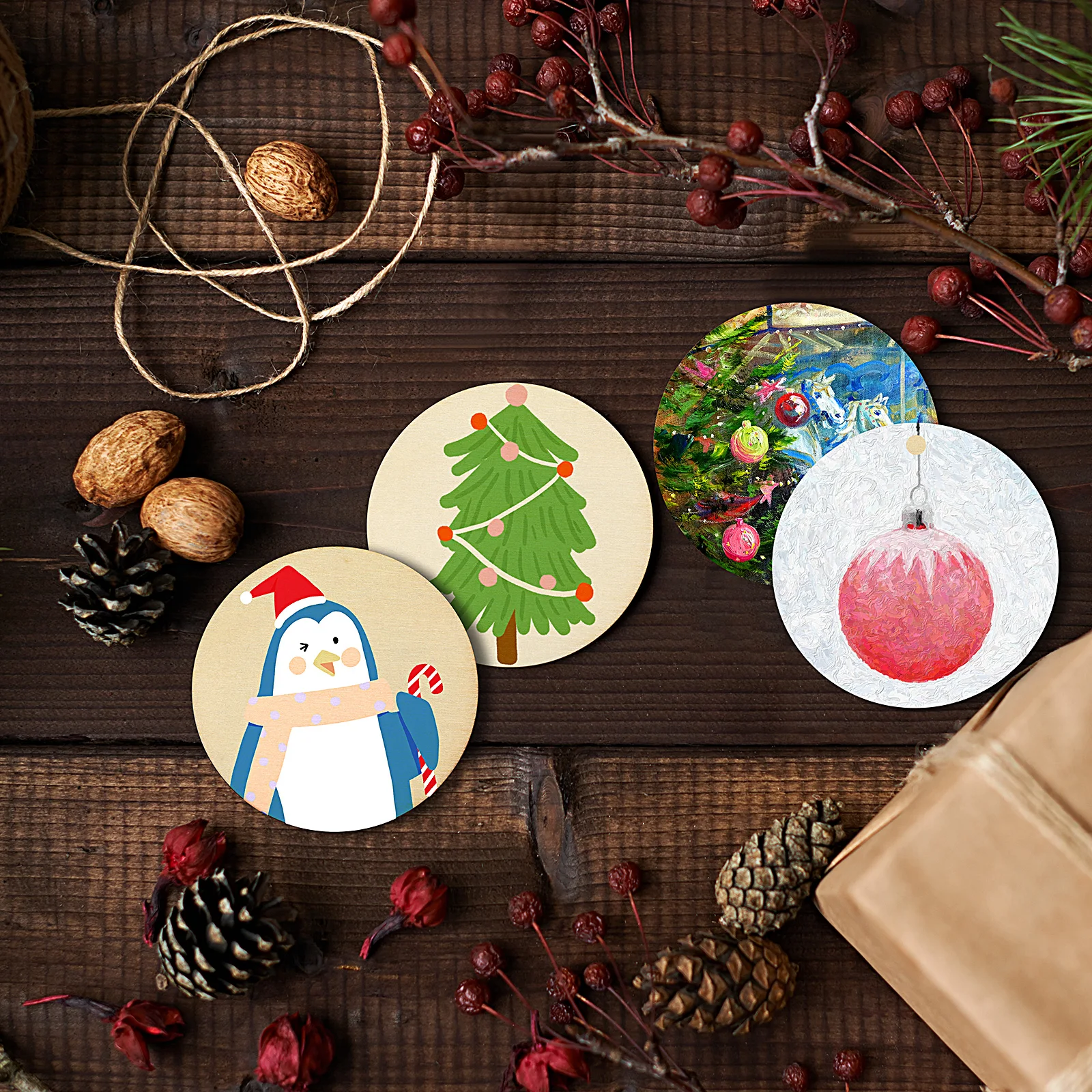 

100pcs Piece Round 5mm DIY Craft Wood Piece Round Supplies Kids Wooden Doodle Chips Smooth Ideal Painting Hanging Use