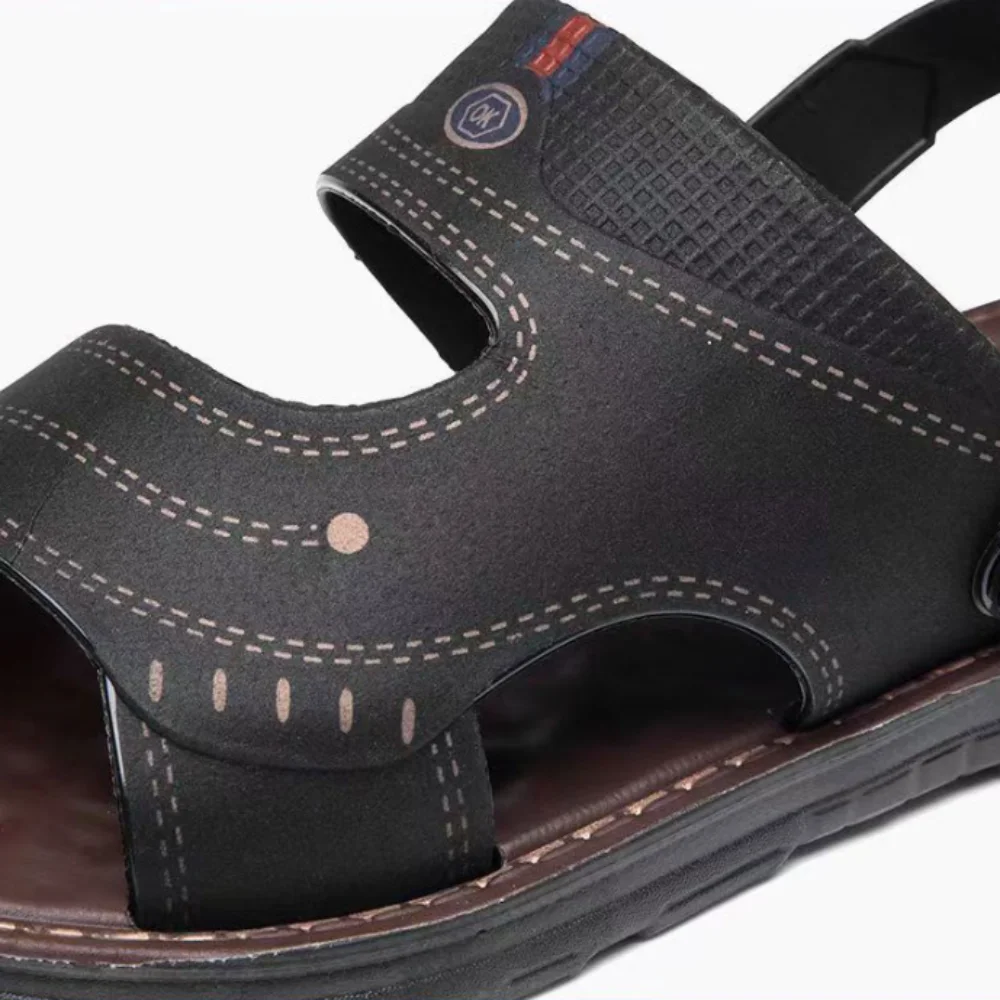 موضة المفتوحة تو الشرائح الصنادل الرجال المضادة للانزلاق بحر الكاحل أبازيم النعال سميكة سوليد الأحذية الذكور منصة النعال الصيف