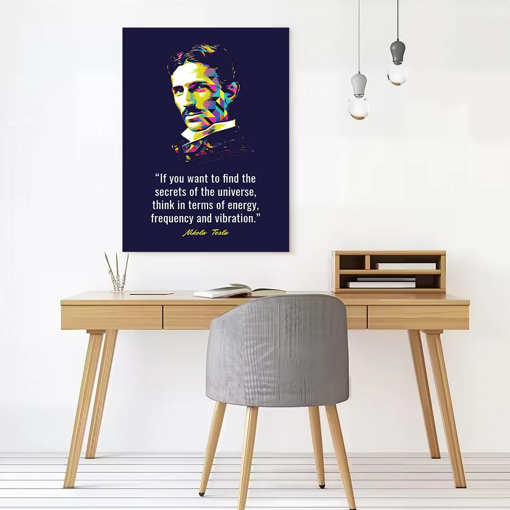 Nikola Tesla Quotes Canvas Poster Wall Art Customizable High Quality Printed Picture for Aesthetic Decoration Decor Room Bedroom