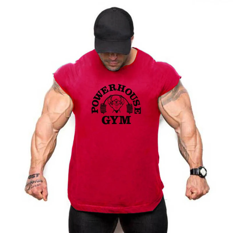 2023 Summer Newest Brand Mens Curved Hem Cotton Sleeveless Shirt Gym Stringers Vest Bodybuilding Clothing Fitness Man Tanks Tops