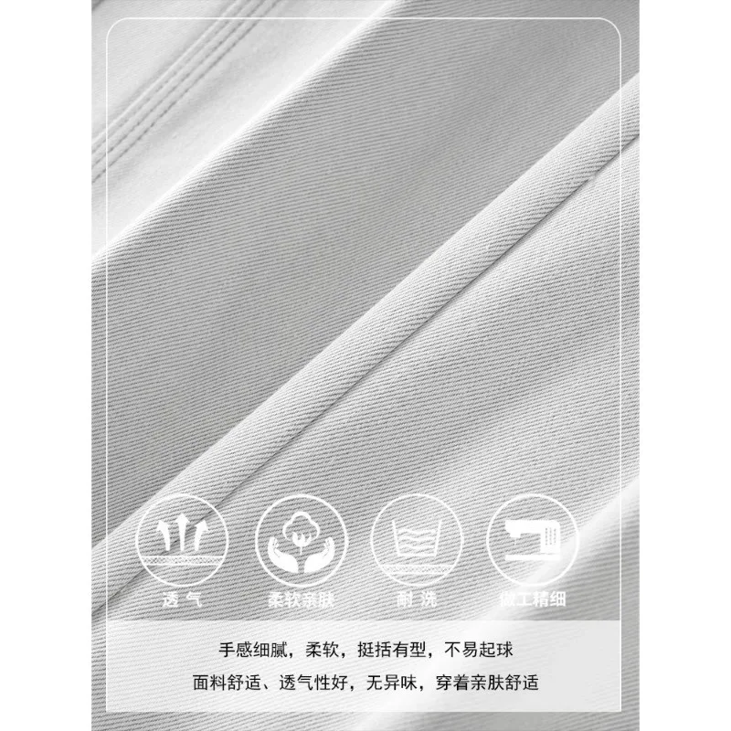 جينز أبيض للنساء، نمط الربيع والخريف، سراويل مستقيمة فضفاضة للتخسيس، سراويل ضيقة واسعة الساق عصرية رائجة البيع #5