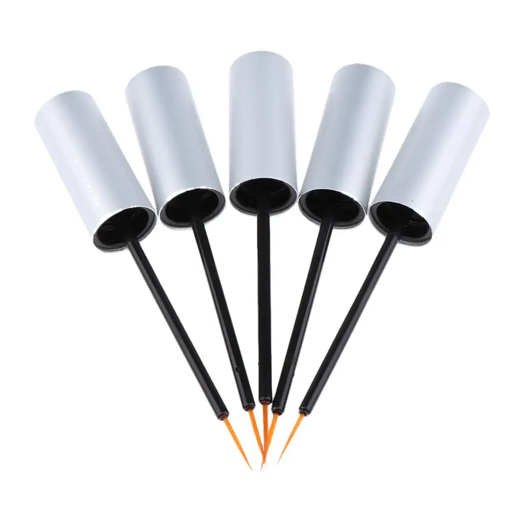 Tubo de delineador de ojos líquido vacío, botella cosmética recargable de aluminio de 5ml con cepillo fino para maquillaje de ojos y uso en salón