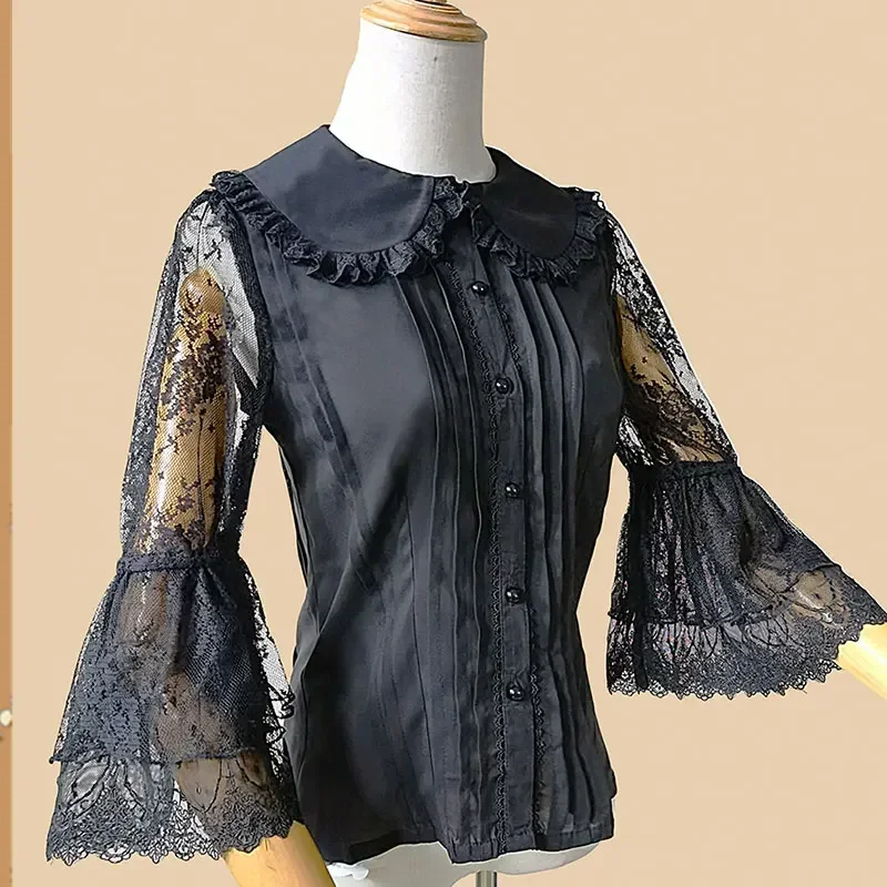 Sweet Women's Shirt Vintage Flare Sleeve Lolita Blouse by Infanta