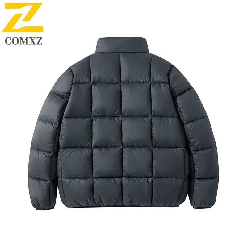 COMXZ 2025 メンズウィンターパファージャケット高品質アウトドア登山用暖かいコートレジャーアウトドアスポーツ軽量ウィンドブレーカー