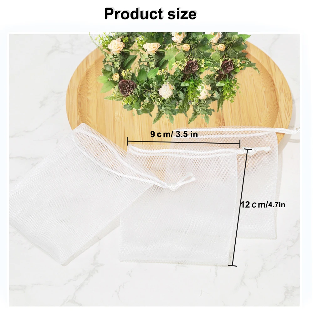 

5/10/20/50 PCS Portable Soap Foaming Net Bag, Reusable Mesh Soap Holder for Shower Bathroom