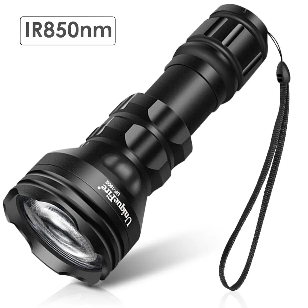 UniqueFire IR 850nm Night Vision 3Modes Adjustable Zoom LED Flashlight 18650 Battery Torch IPX65 Waterproof for Outdoor Hunting