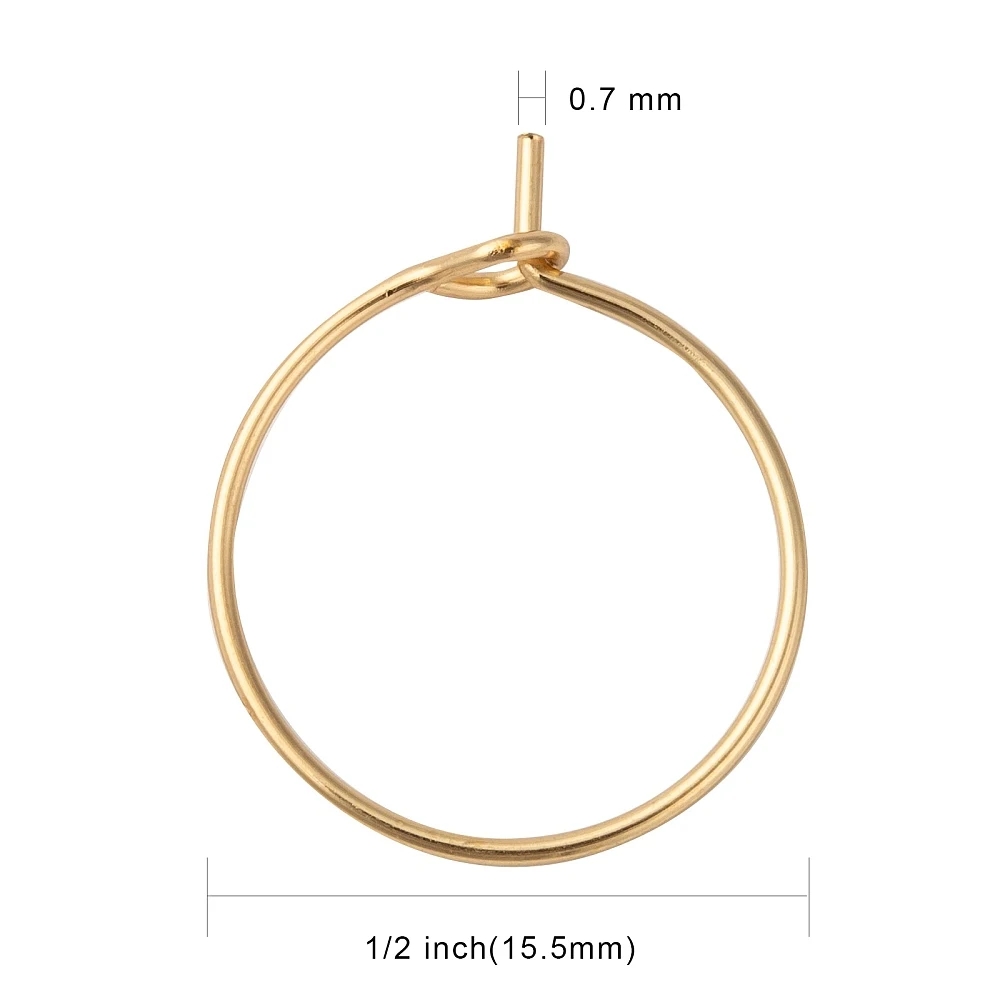 

100pcs 316 Surgical Stainless Steel Wine Glass Rings Hoop Earring Findings Material for Basketball Wives Hoop Earrings