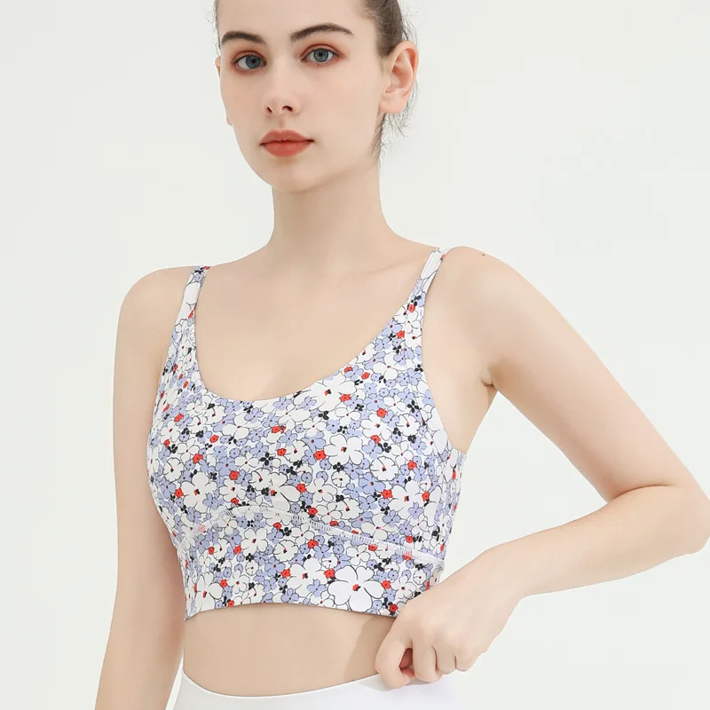 

Женский спортивный бюстгальтер с принтом, красивая спина, йога, тренажерный зал, камзол, летняя верхняя одежда, одежда для фитнеса