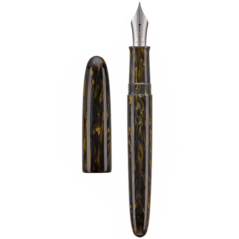 Cheap Sale Pen Asvine Blue Acrylic Fountain Pens Iridium Gold F 0.5mm Nib No.8 Nib  EF/F/M B Perfect for Birthday Festival Gift