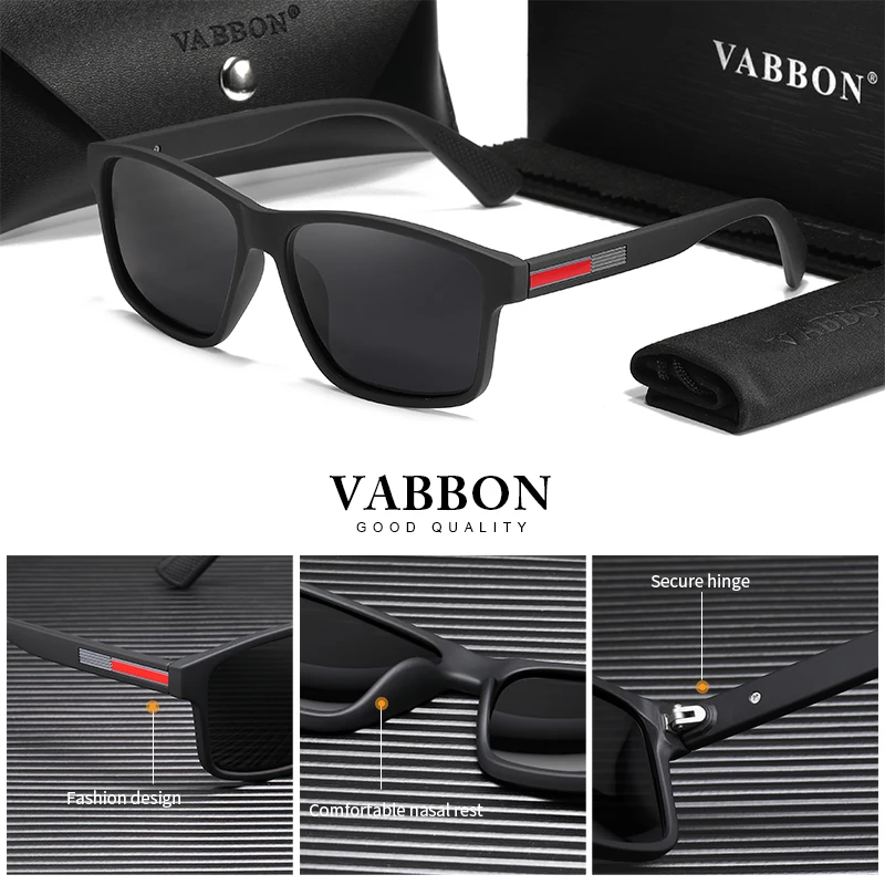 Vabbon جودة عالية النظارات الشمسية الجديدة الاستقطاب الأوروبية والأمريكية الرجال النظارات الشمسية العصرية في الهواء الطلق المضادة للأشعة فوق البنفسجية الرجعية نظارات للقيادة قسط Gift895B