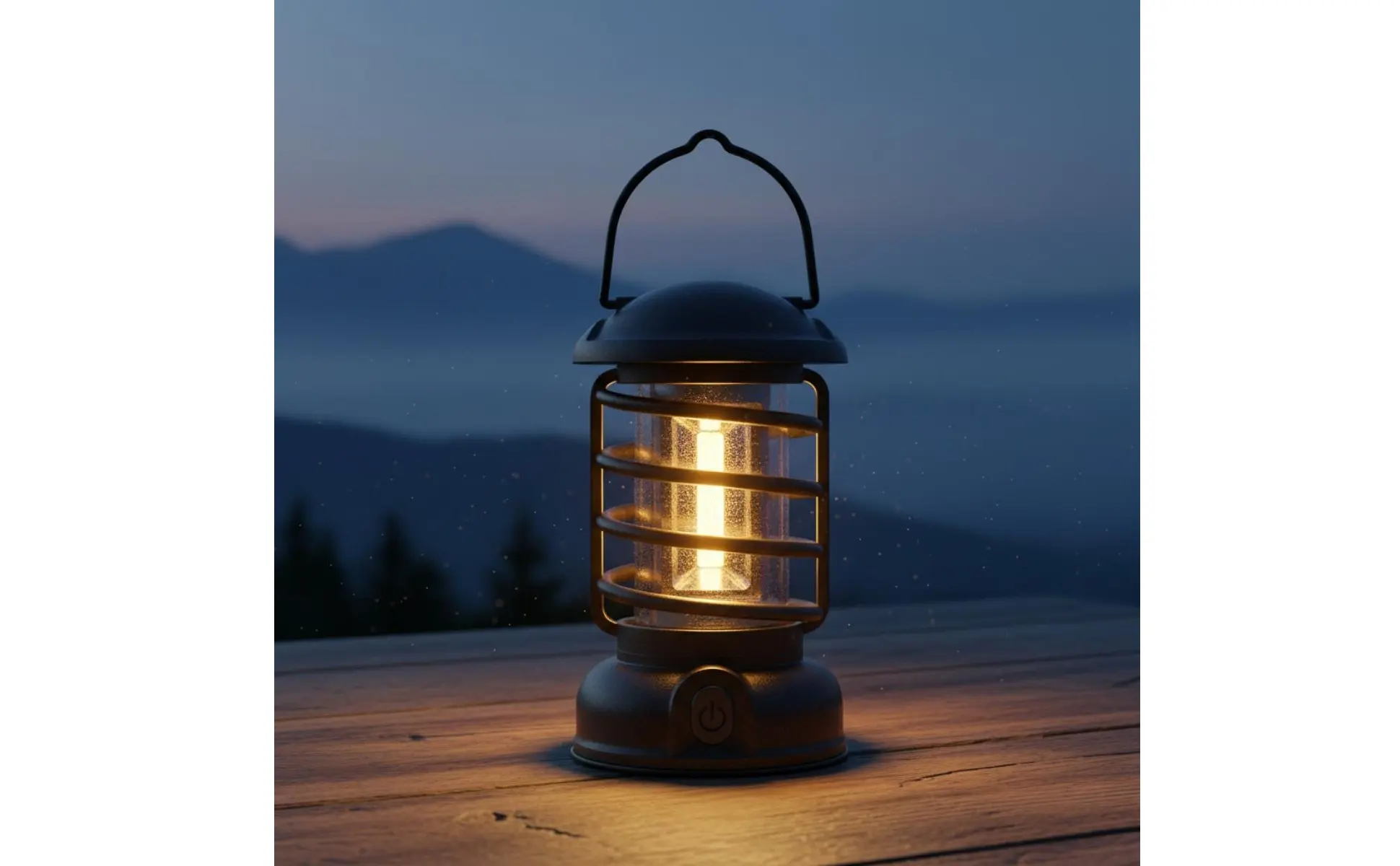 Retro Camping Lantern Two-Way Power Supply Vintage Design Luminous Component Lantern Battery-Operated Tent Lamp Outdoor Lighting