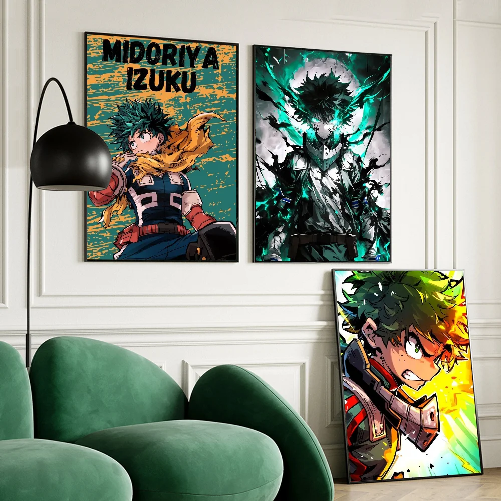 Japanese I-Izuku M-Midoriya Classic Vintage Posters Decoracion Painting Wall Art White Kraft Paper Kawaii Room Decor