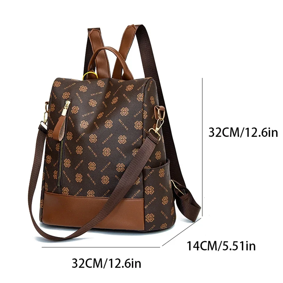 Mochila De Designer De Couro Macio Para Mulheres, Sacos De Ombro De Grande Capacidade, Impressão De Moda, Alta Qualidade, Quente, Novo