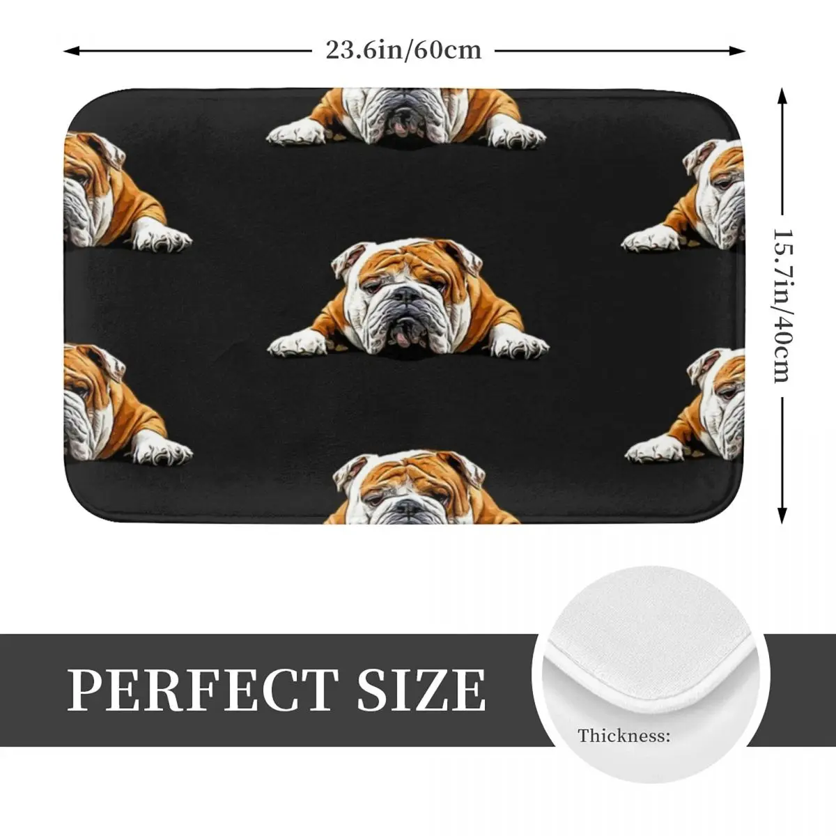 Bulldog Chill Pose - English Bulldog Non-slip Doormat Floor Mat Antiwear Carpet Rug for Kitchen Entrance Bathroom Footpad Mats