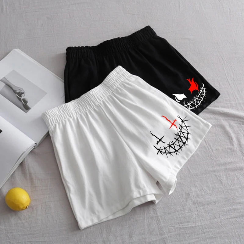 Gothic Y2k fashion casual women\'s shorts 2022 summer new smiley horror print shorts goth punk vintage streetwear women Harajuku