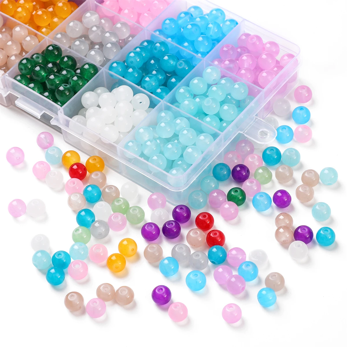 

Handmade bead Glass jelly baked paint imitating jade round beads 6mm Charms DIY jewelry creation beads jewelry making materials