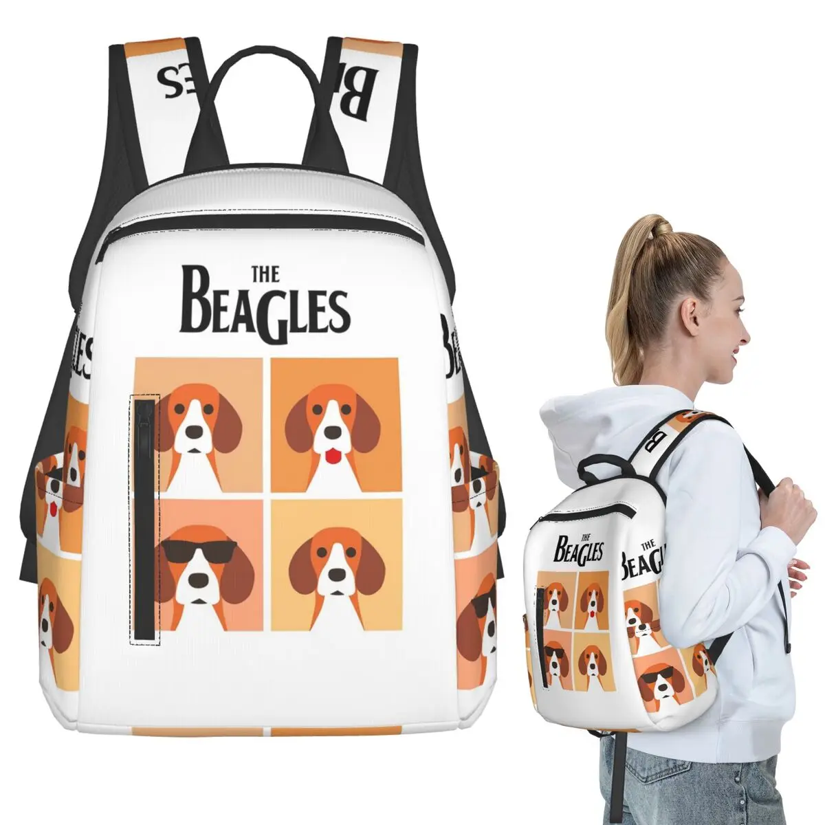 

The Beagles Backpack Student BookBag Children School Bag Computer Shoulder Bags Men Women