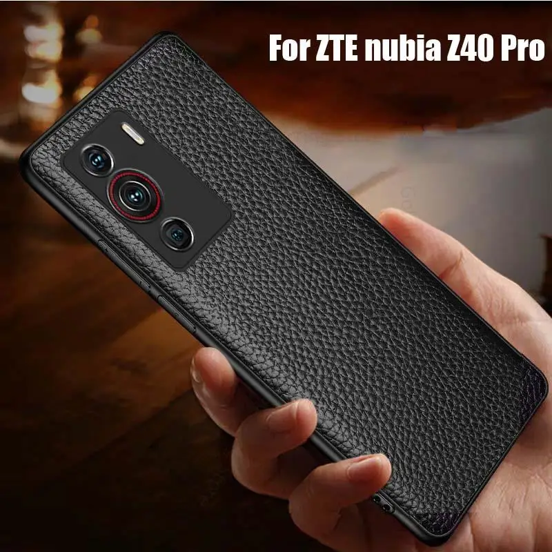 For ZTE nubia Z40 Pro Genuine Leather Phone Case For ZTE nubia Z30 Pro Ultra Slim Camera Lens Protective Cover For Nubia Z40 Pro