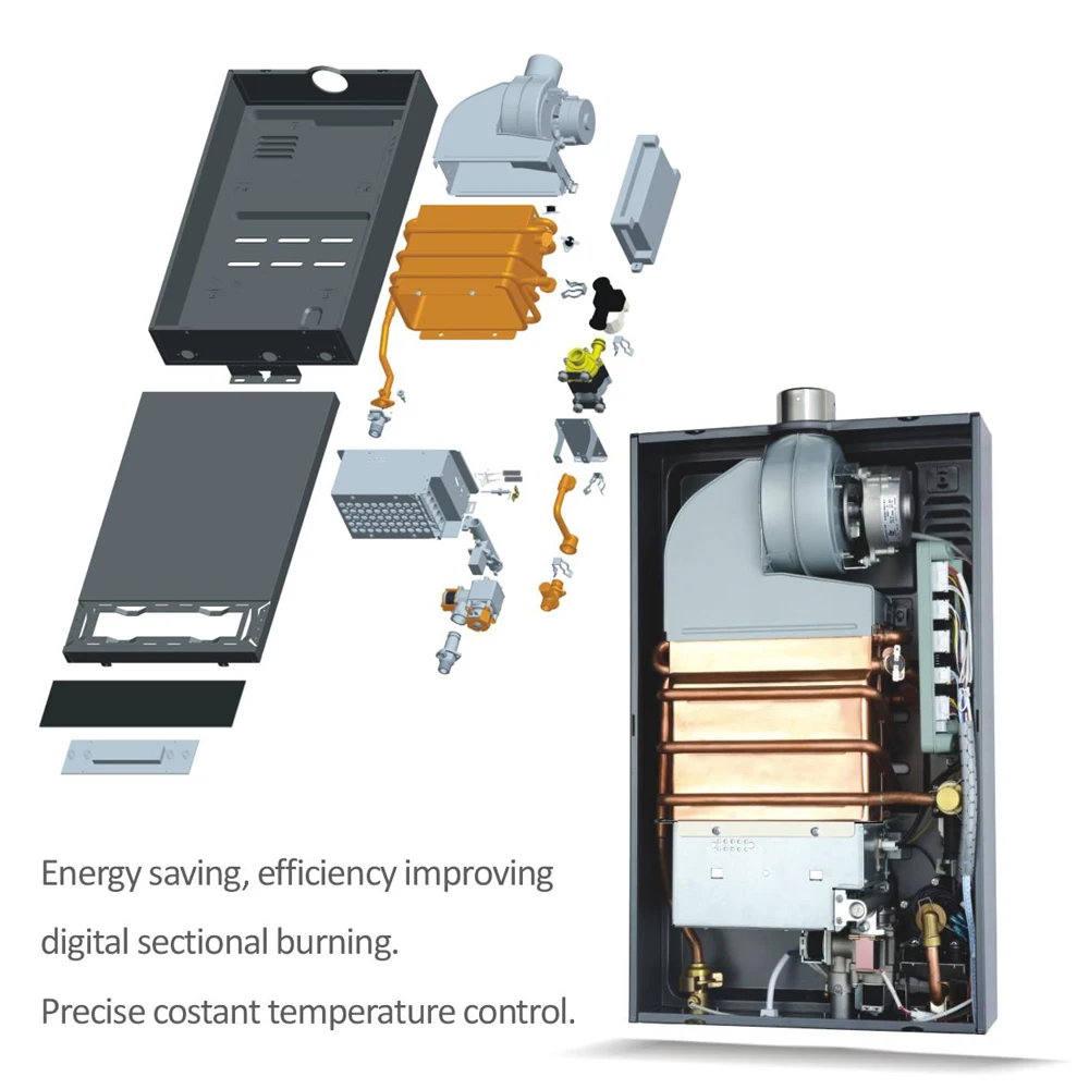 12L/16L/18L غلاية طبيعية فورية غاز البروبان Tankless LPG NG السخان سخانات مياه تعمل بالغاز للحمام