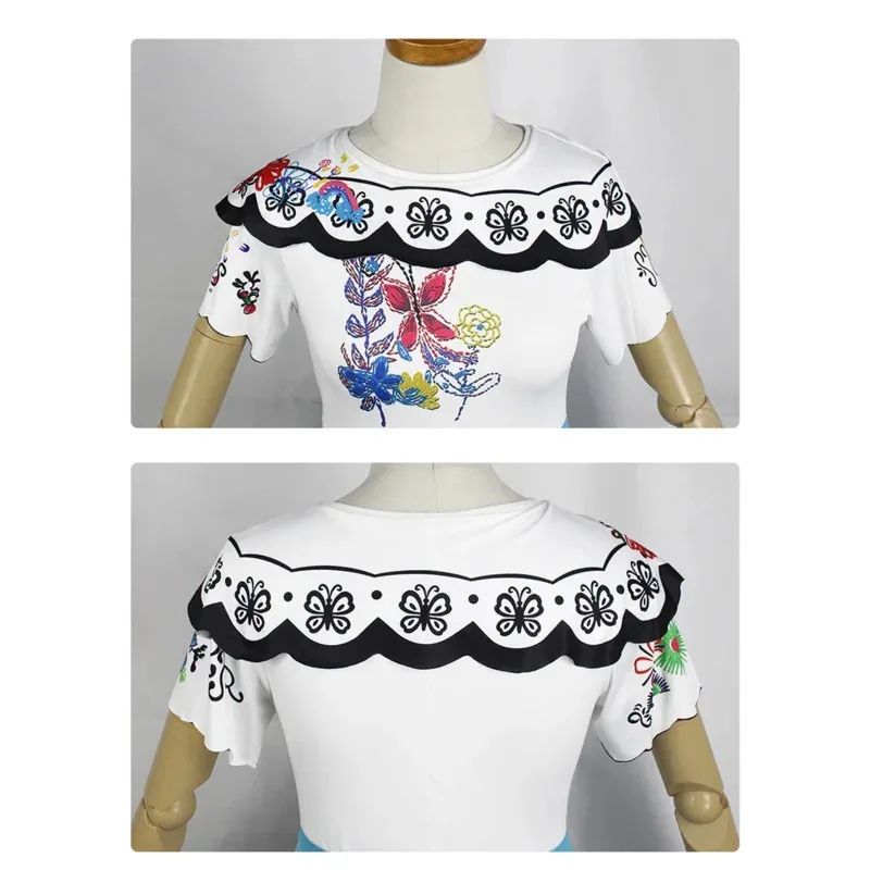 Sky02 Charm Princess Dress Girls Cosplay Encanto Costume Bag Suits Mirabel Christmas Carnival Halloween Party Dress Gift88Ji #