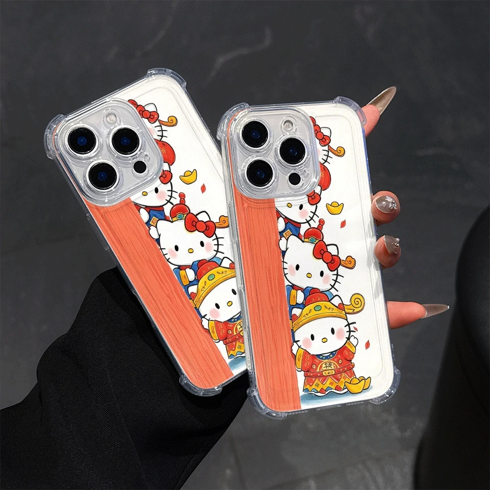 헬로키티 고양이 소프트 폰 케이스 (아이폰 14, 아이폰 16/15/14/13/12/11/x/xs/xs Max 여성용 폰 케이스, 헬로키티 애니메이션)