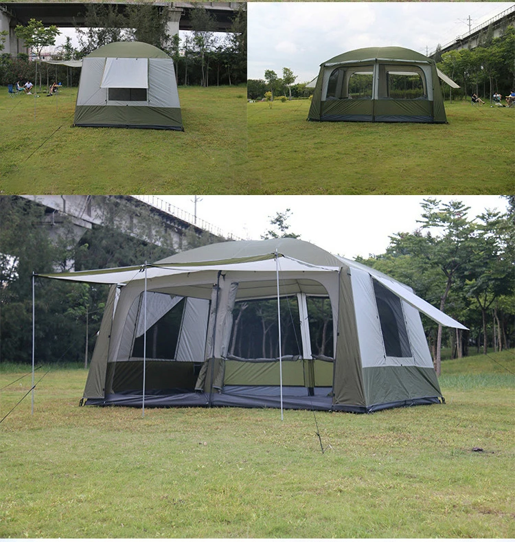 

6-10 Person Double Layers Camping Backpacking Waterproof Nylon Automatic Tent