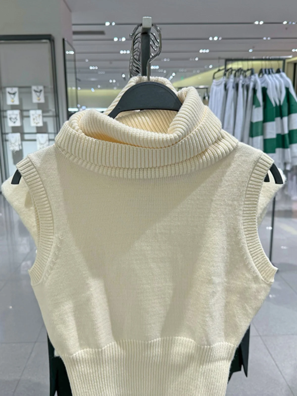 Sweet Sle ハイカラーオーツ Svel ニットベスト女性の 2024 秋新着多用途ベーシックレイヤリングトップ