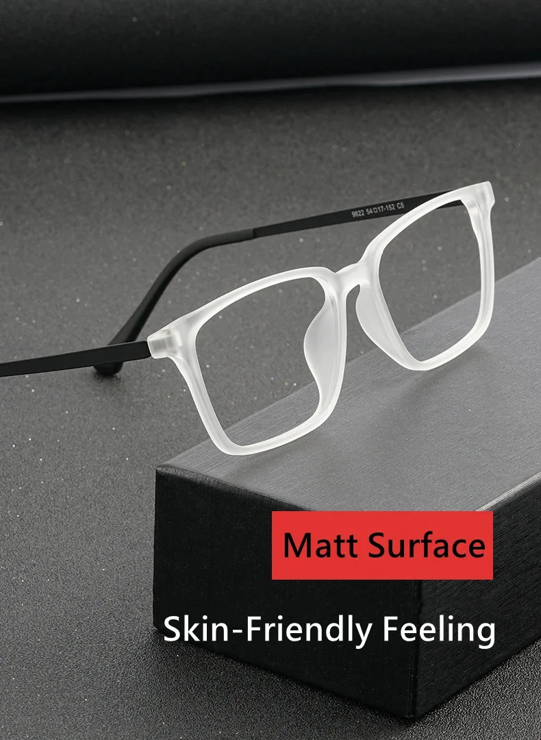 Ultraleichte, komfortable TR90-Brille für Damen, reines Titan, Retro-Quadrat-Brillengestell für Herren, Anti-Blaulicht-Brille – Detail 3
