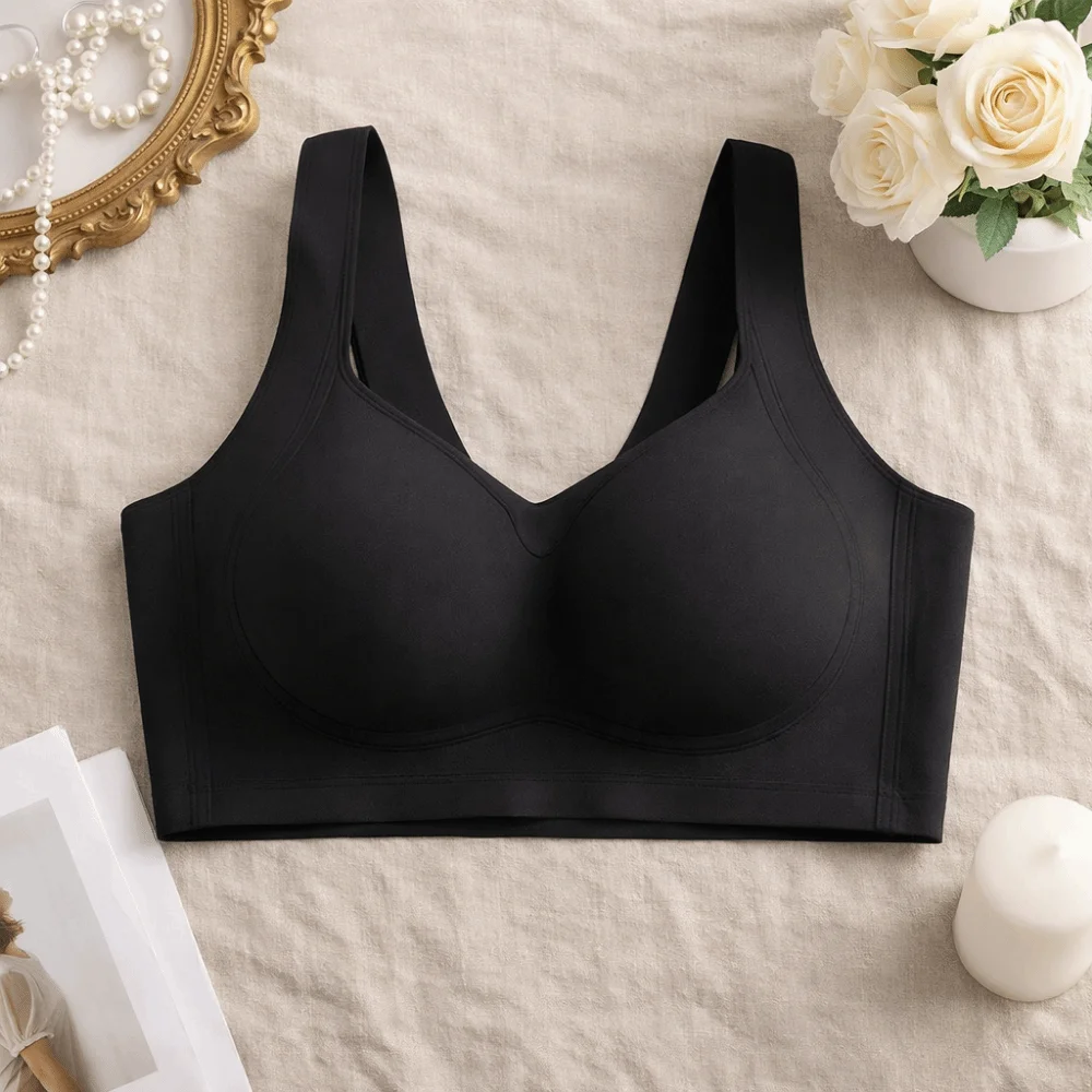 

Elegant Adjustable Wireless Bra Tank Top Style Anti-Sagging Underwear for Women Push-Up Plus Size Deep V Bra Women
