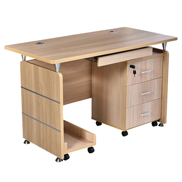 ！@Wholesale Customized Simple Single Staff Desk Office Computer Desk with Keyboard Storage Cabinet