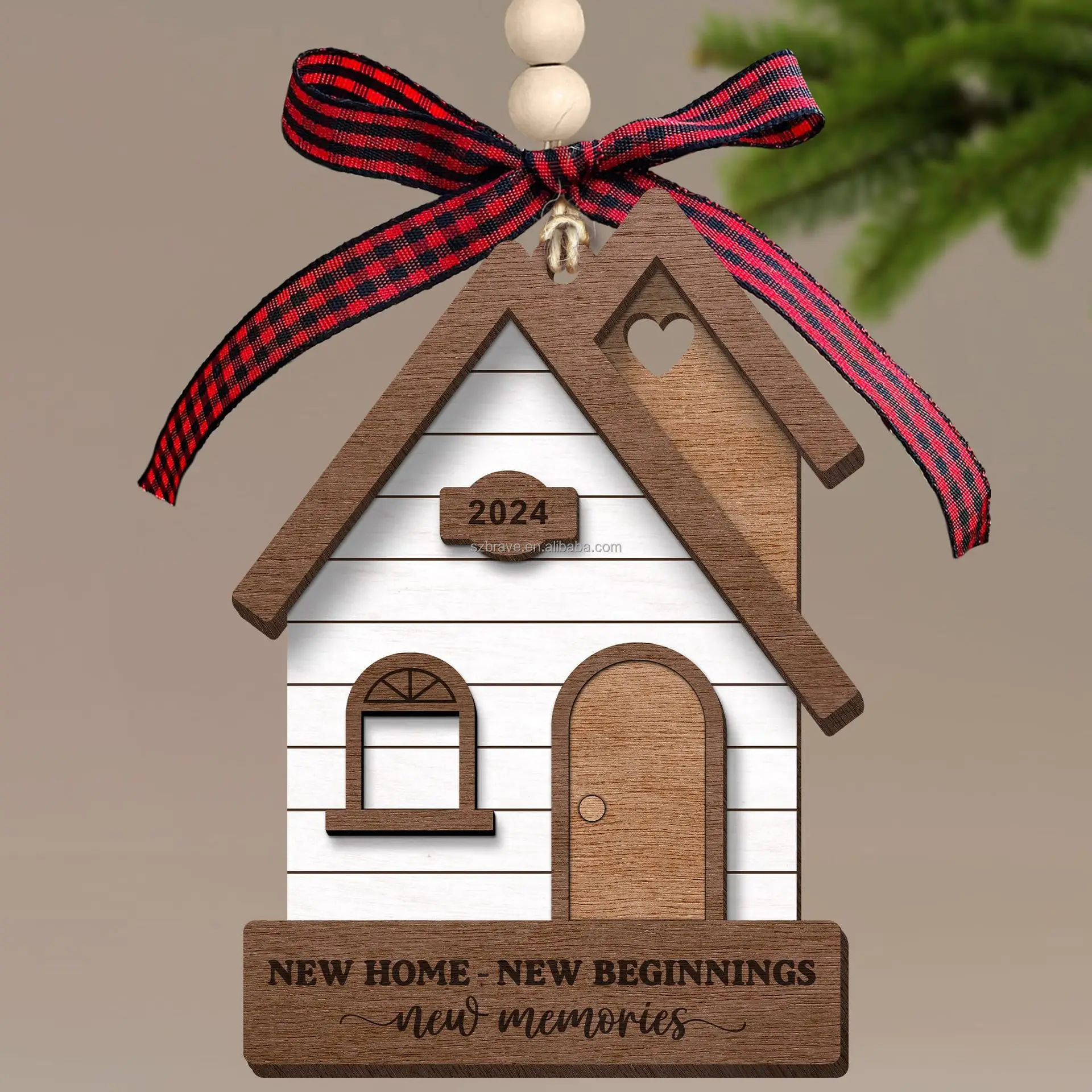 New Arrival House Warming  New  Housewarming Gift Presents Wooden New  Ornament 2024 for Christmas