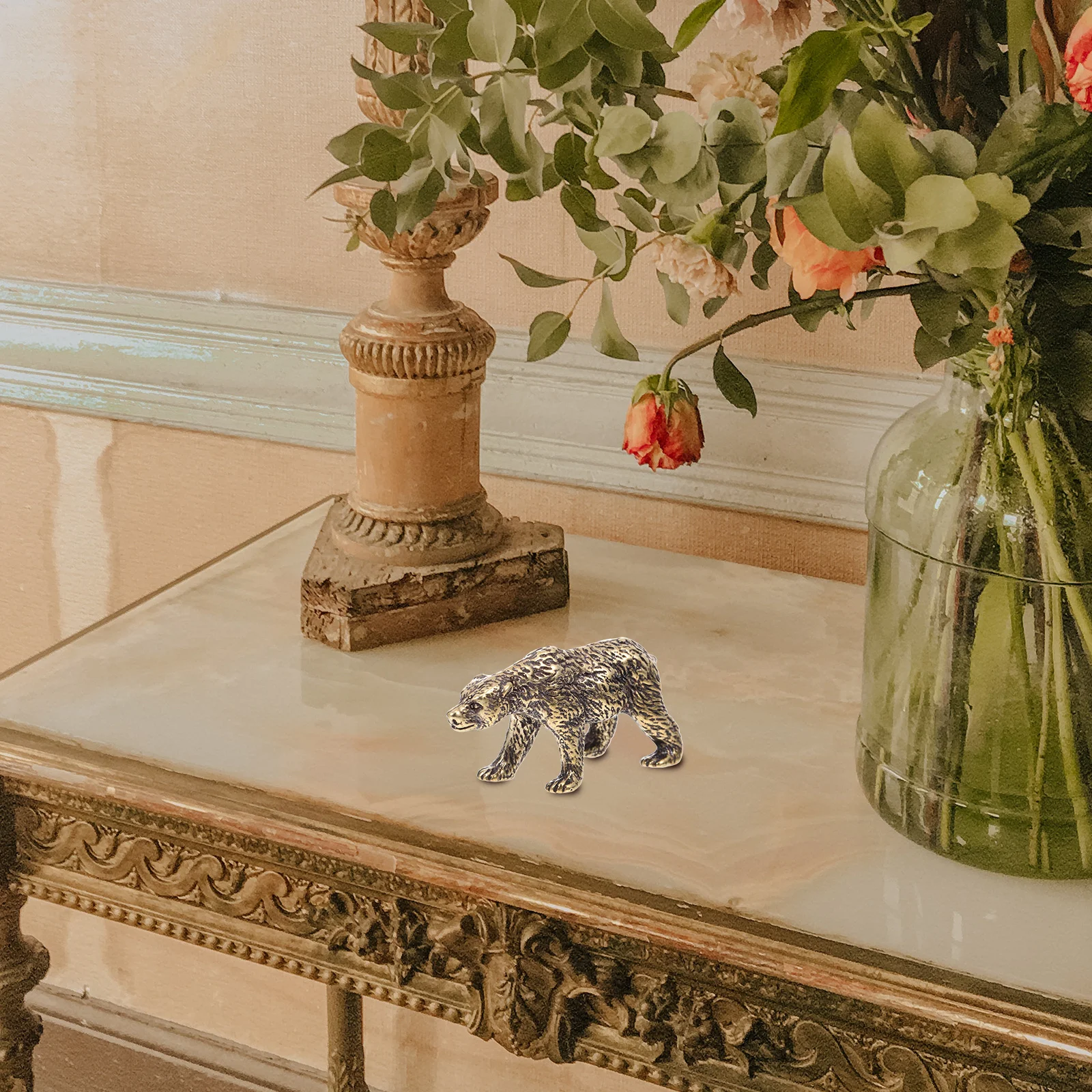 

Black Desktop Ornament For Home Office Decor Tea Room Black Bear Table Ornament Delicate Bear Adornment Decoration