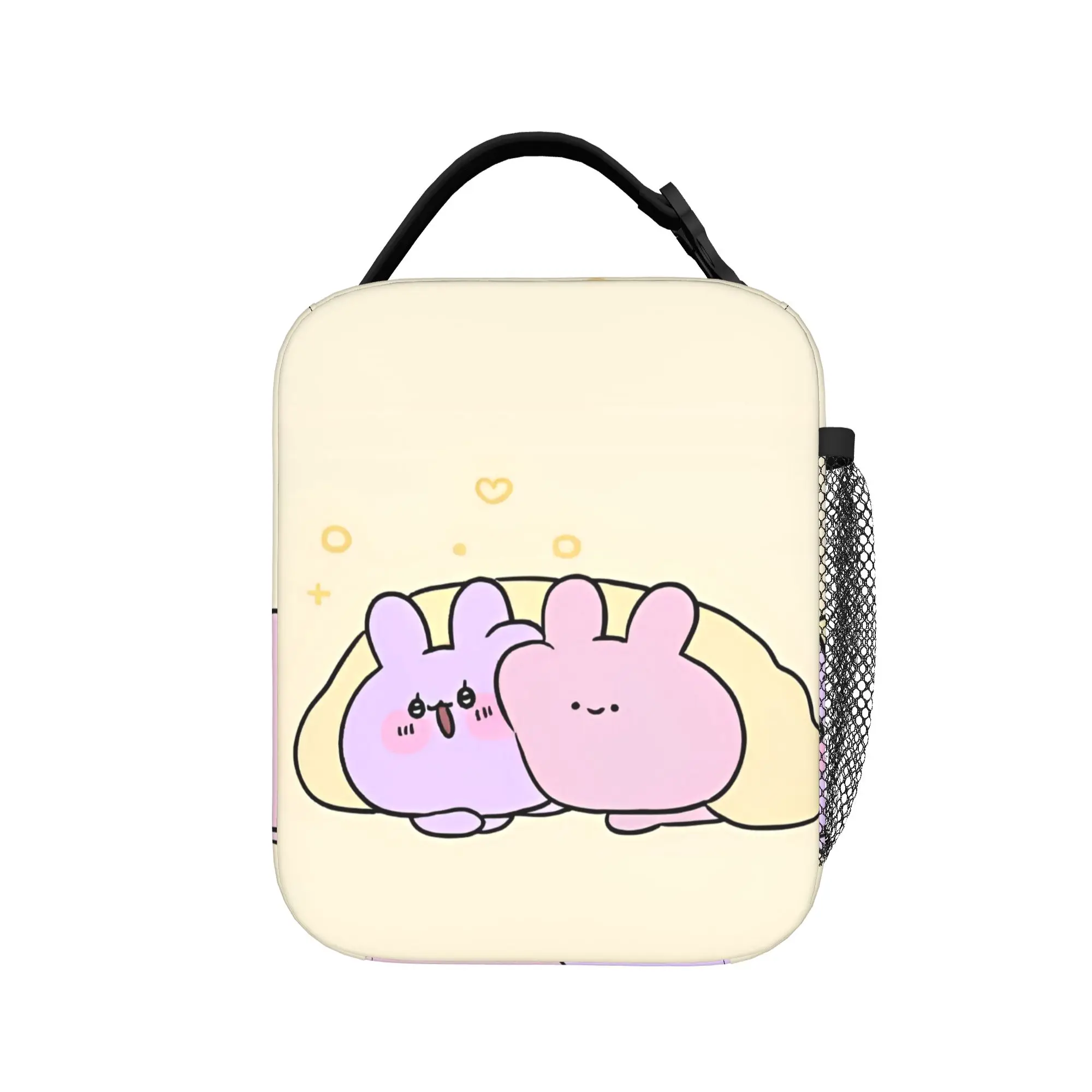 Asamimichaan Asleep Cartoon Insulated Lunch Bag Cooler Bag Reusable,Lunch Container Cute Asamimi Large Tote Lunch Box School