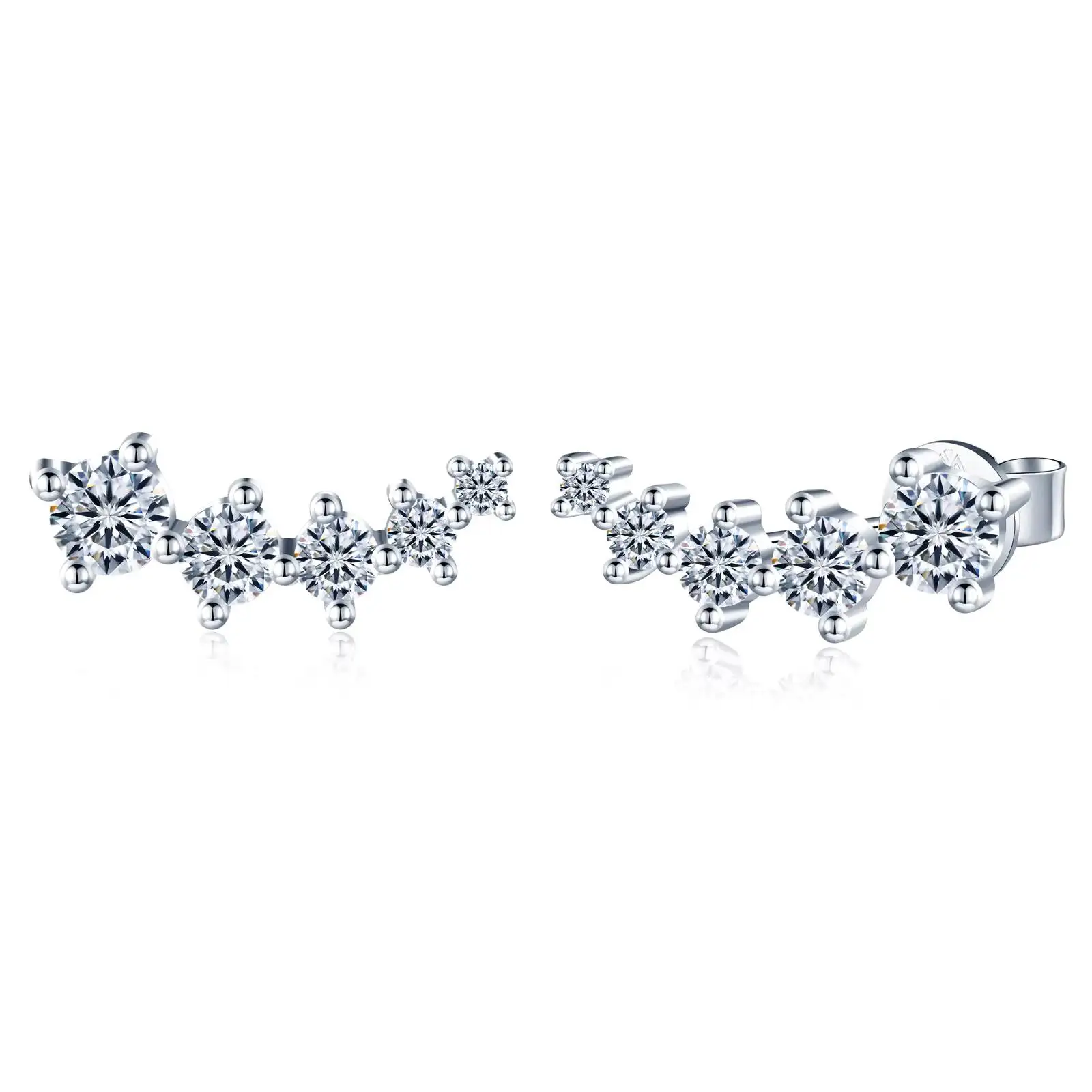 

Incremental Design Hip Hop Iced Out Jeweley Moissanite Stud Earring 925 Silver VVS Diamond Ear Studs for Men Women