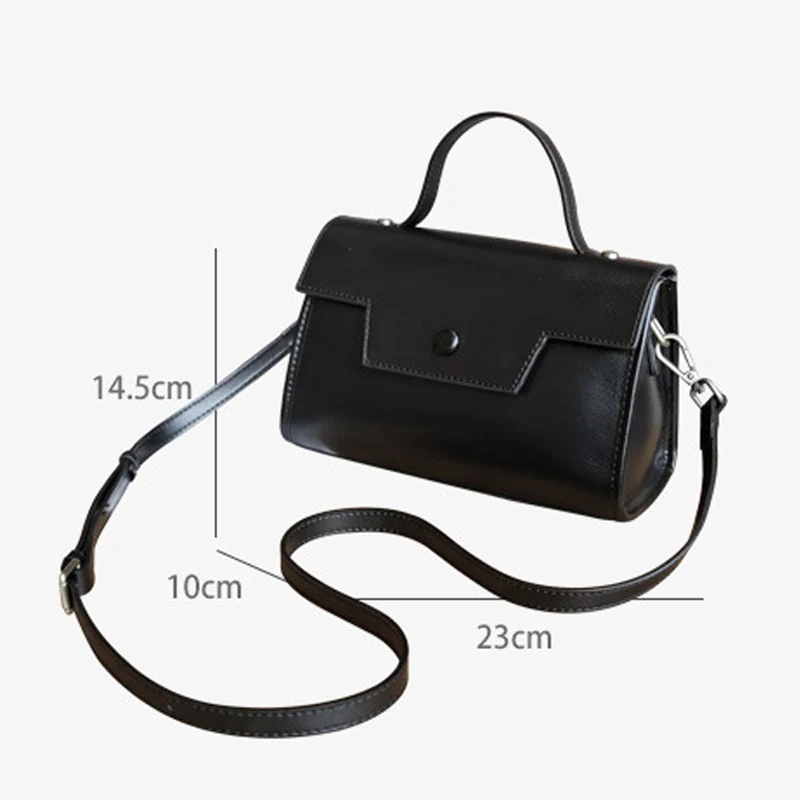 Versatile Female Genuine Leather Square Messenger Bags Vegetable Tanned Leather Women Shoulder Bag Flap Pocket Lady Handbag New