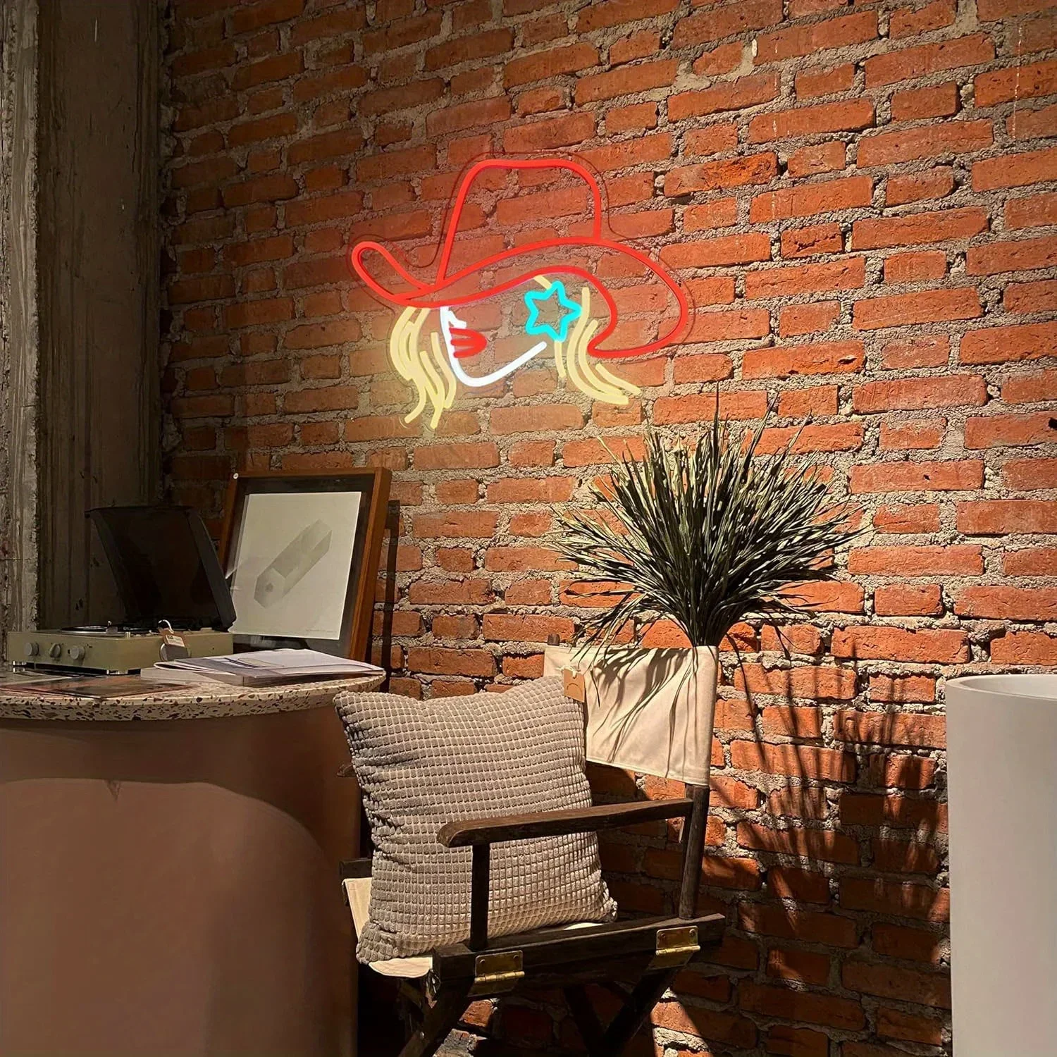 

Cowboy Hat Neon Sign for Business Indoor LED Neon Sign for Office Bedroom Living Room Man Cave Bar Wall Decor Gift for Friend