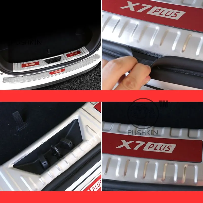 Dla Changan X7 PLUS 2025 2024 2026 Osłona tylna samochodu Materiał ze stali nierdzewnej Ochrona bagażnika Akcesoria do osłony ozdobnej