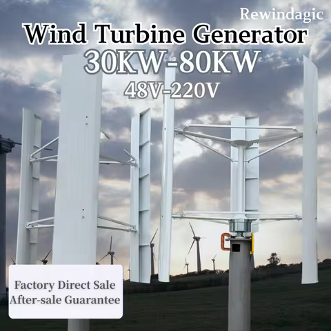 Low Noise 48V 96V 110V 120V 220V 3 Blades Vertical Axis Permanent Maglev Wind Generator With Grid Tied Inverter Free Energy