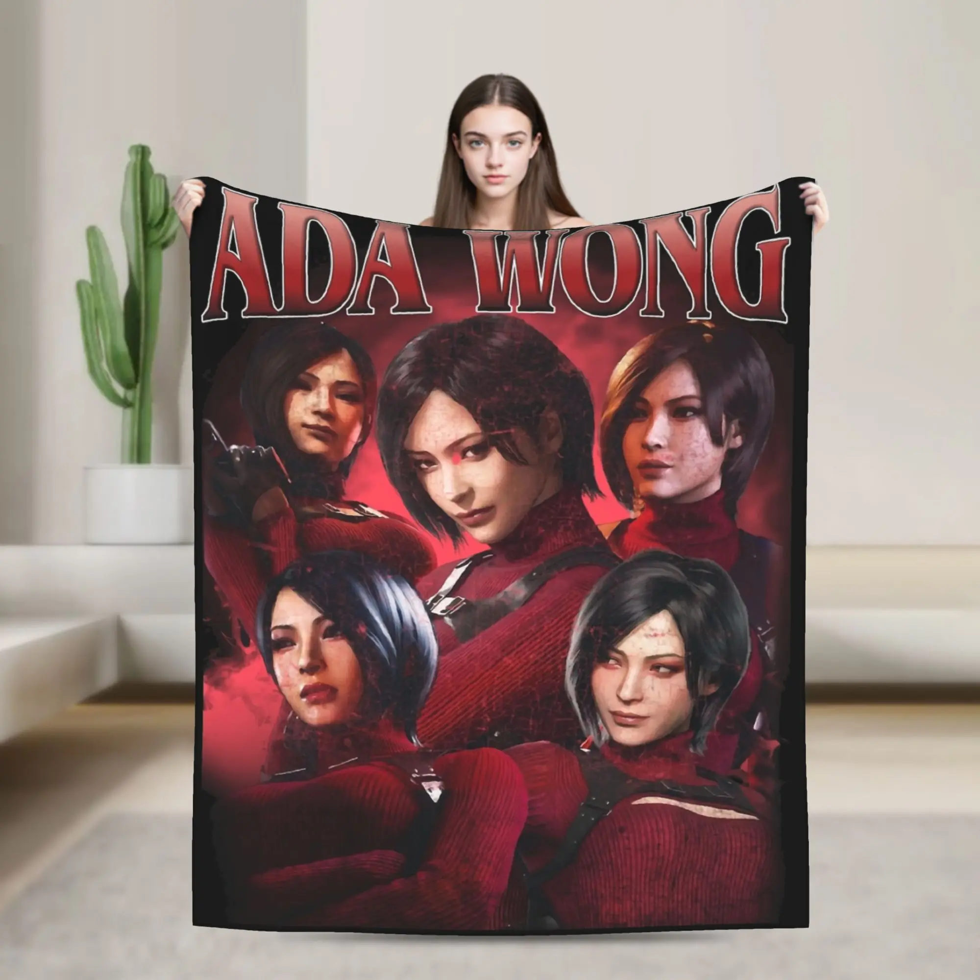 Ada Wong Blankets Fleece Decoration  Portable Lightweight Throw Blankets for Home Bedroom Bedspreads