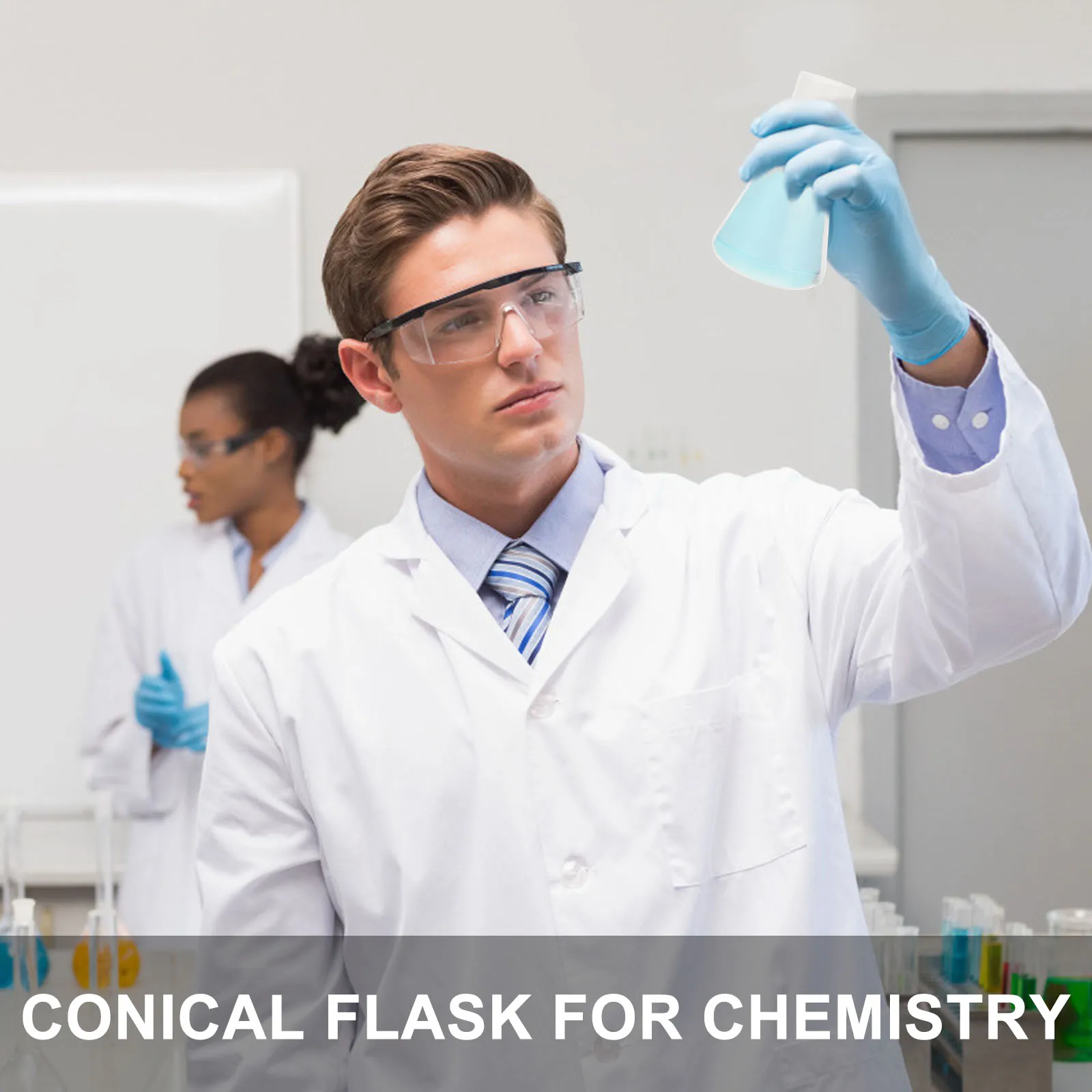 10 Pcs Conical Flask Experimental Beaker Laboratory Plastic Lightweight Scale Flask for Chemistry School Lab Use