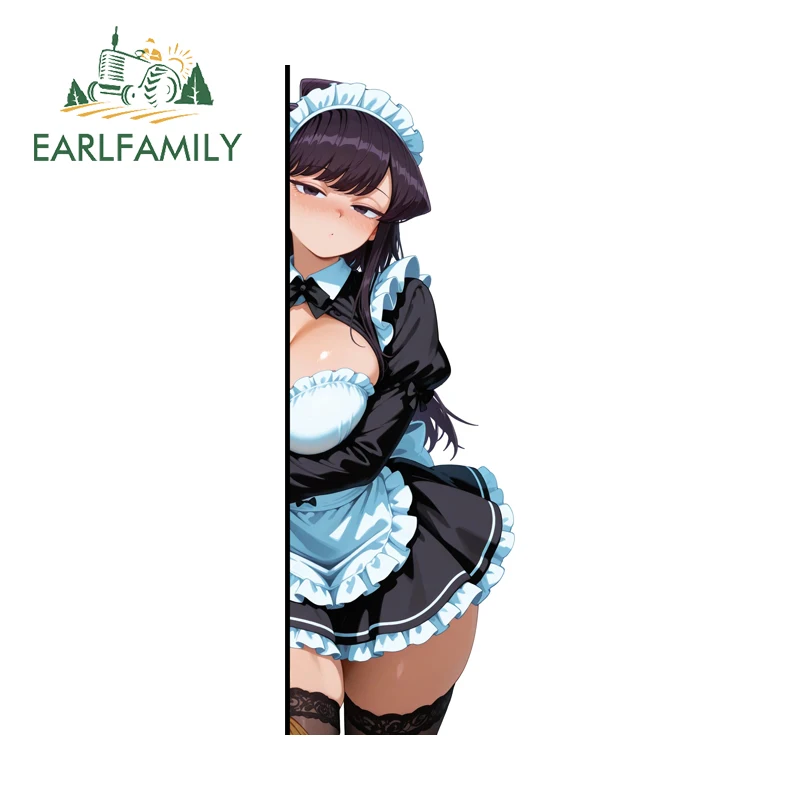 EARLFAMILY Maid Komi Shouko Peeke Car Truck Decal Eye-Catching Amusing Windshield Bumpers Decals Windows Computer Cooler Waifu