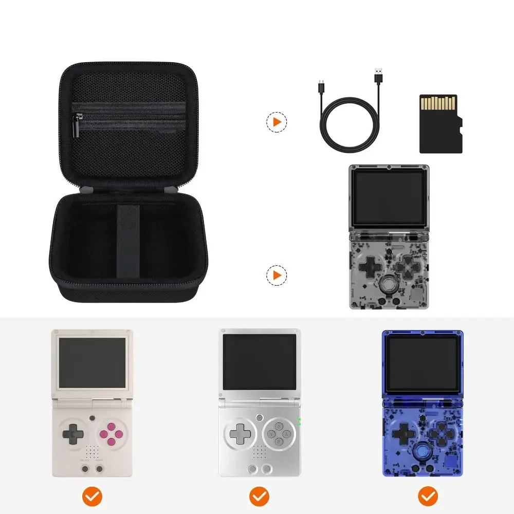 Portable Carrying Case for Anbernic RG35XXSP Handheld Game Console Hard EVA Storage Holder Waterproof with Mesh Pocket