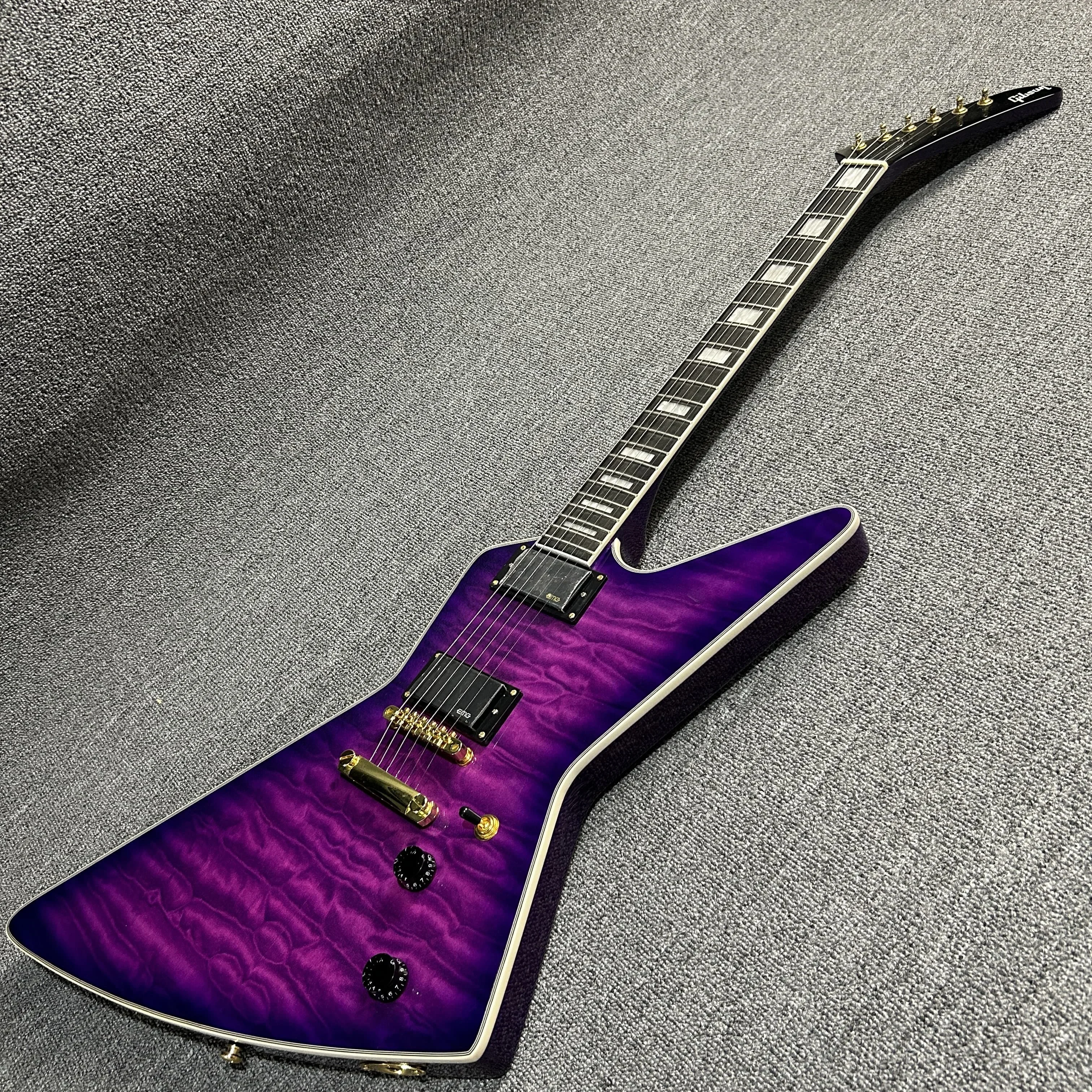 Electric Guitar The Purple Color Goose Type Tiger Stripes Factory Direct Sales Free Shipping Gleeson